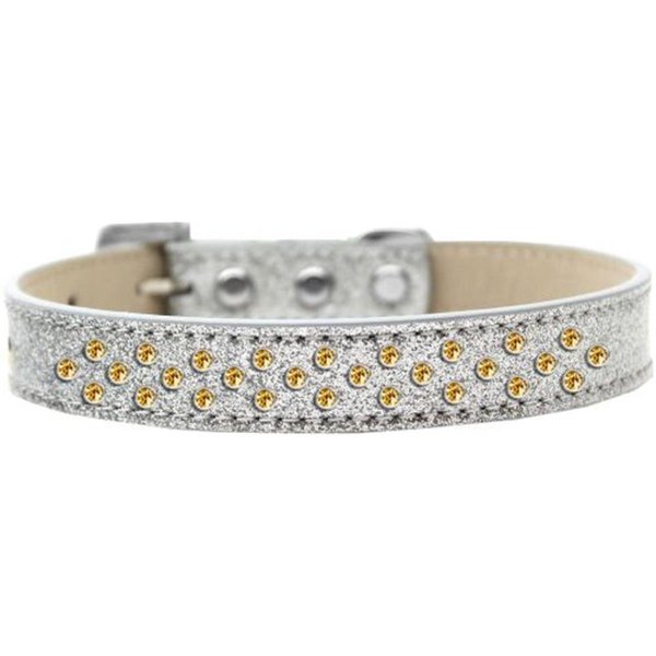 Unconditional Love Sprinkles Ice Cream Yellow Crystals Dog CollarSilver Size 16 UN785932